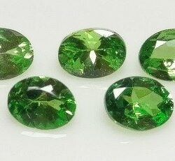 5x 4x3mm oval-cut, Tsavorite Garnet Facet 1ct