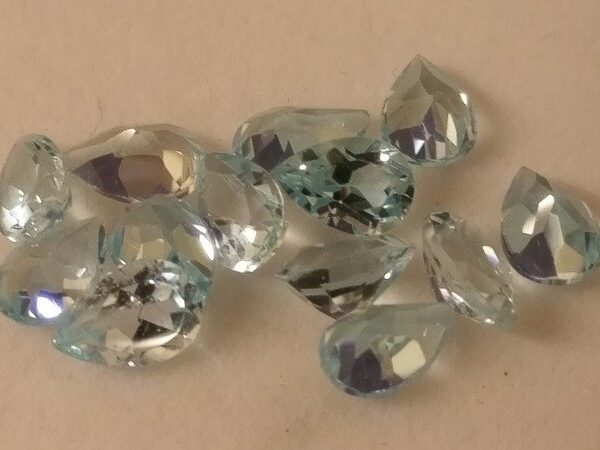 9mm x 6mm Pear-cut, Sky Blue Topaz Facets
