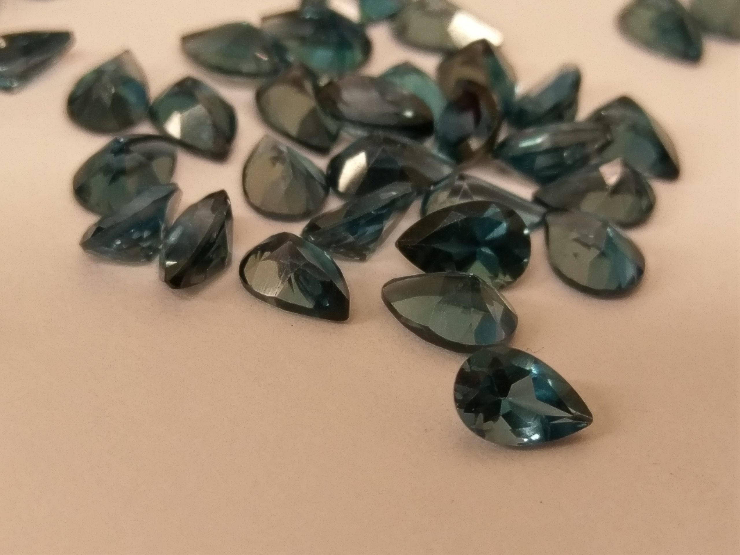 6x4mm pear-cut, London blue faceted topaz