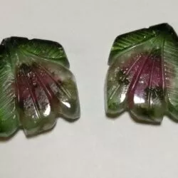 Your precious gems Pair of watermelon tourmaline carvings