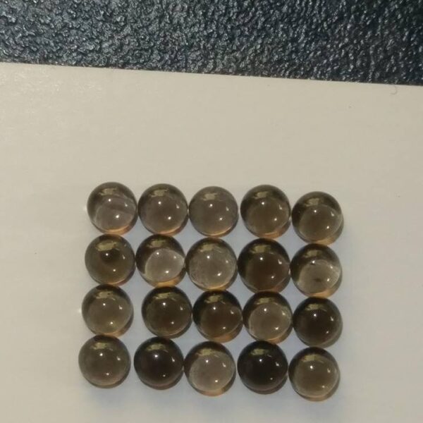 20x 4mm round-cut, Smoky quartz cabochon parcel