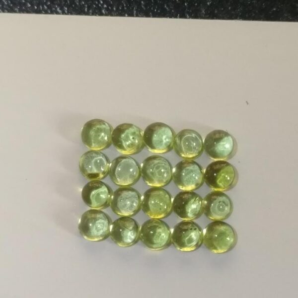 20x 3mm round-shape Peridot cabochons, Brazil