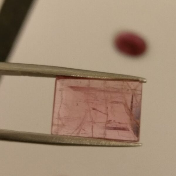 16x11x3mm low profile faceted pink tourmaline, Brazil