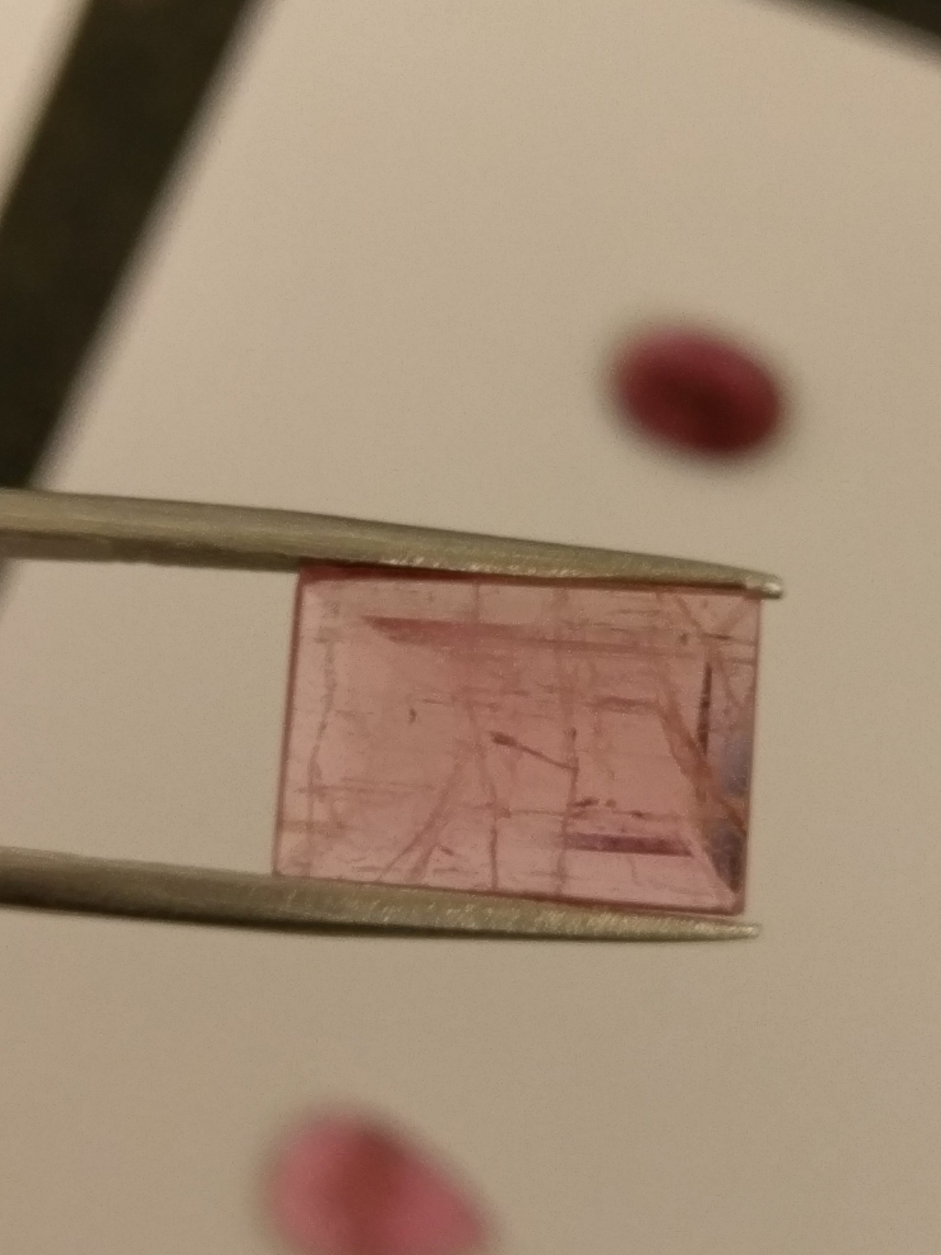 16x11x3mm low profile faceted pink tourmaline, Brazil