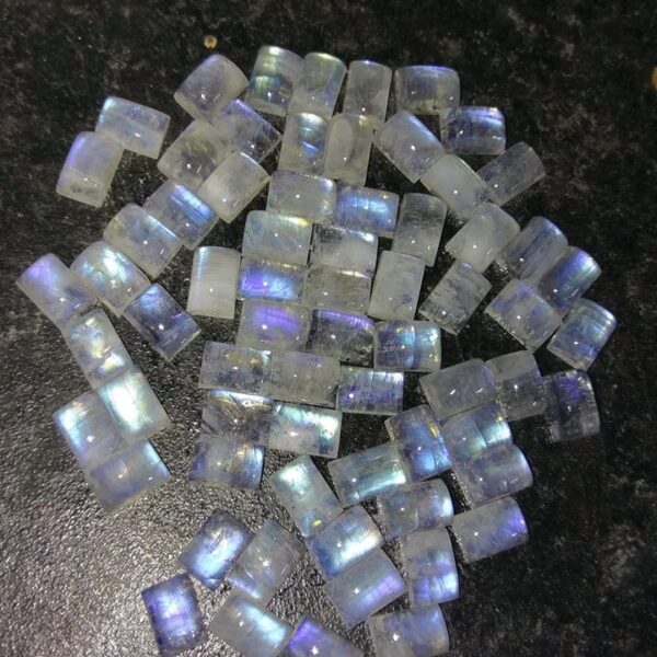 10x7mm rectangle rainbow moonstone cabochon