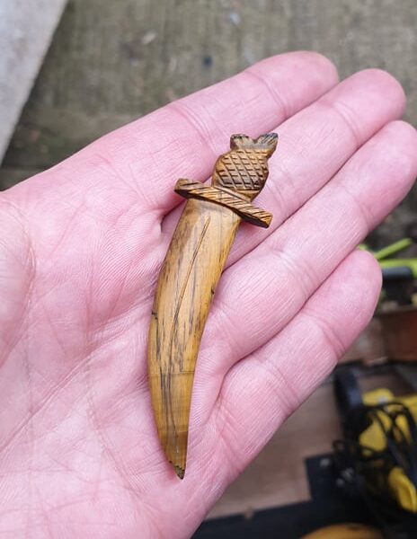 A hand-carved tiger-eye sword #3