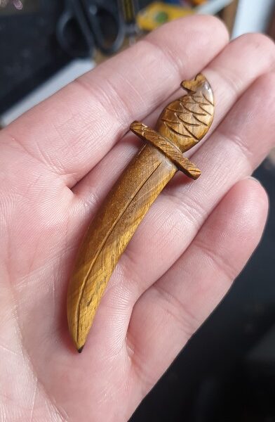 A hand-carved tiger-eye sword #14