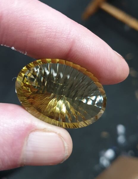 A huge Brazilian honey quartz facet. 33x23x12mm