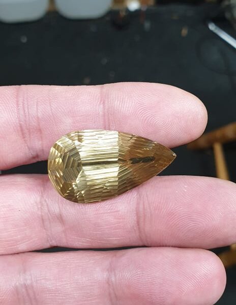 A huge Brazilian honey quartz facet. 34x19x12mm