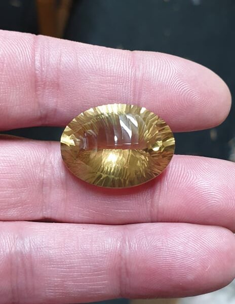 A huge Brazilian honey quartz facet. 27x20x14mm
