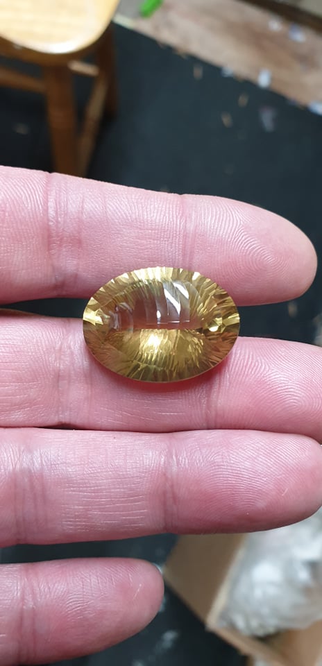 A huge Brazilian honey quartz facet. 27x20x14mm