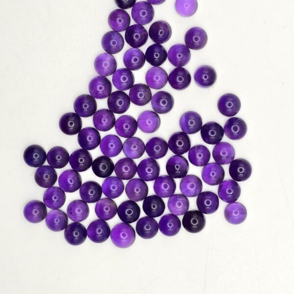 6mm round African amethyst cabochon