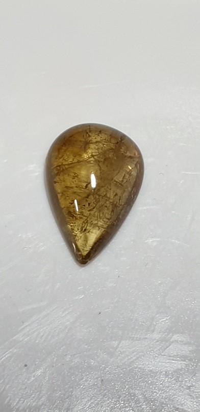 A beautiful 16.7x11.2mm Brazilian tourmaline cabochon