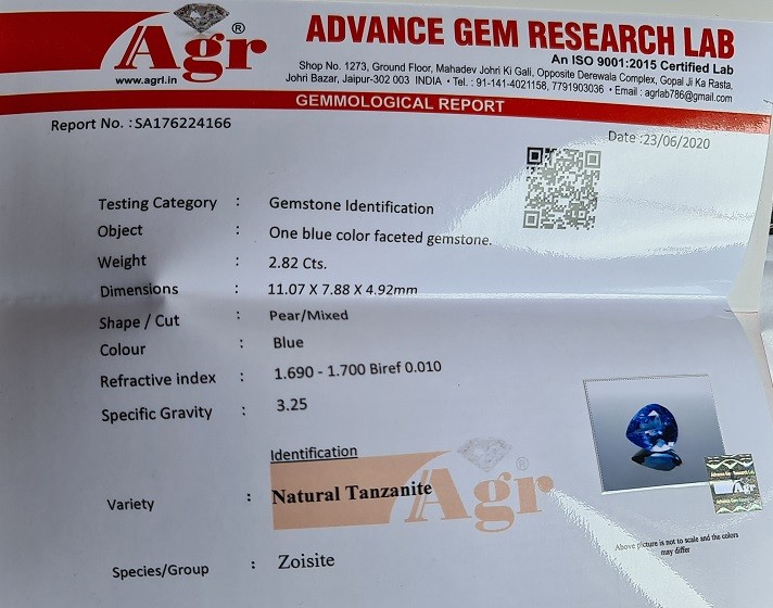 11.07mm Pear Tanzanite Facet Gemstone for Bespoke Jewellery - Image 3