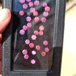 Your precious gems single 5-6mm Burmese ruby slice with faceted girdle