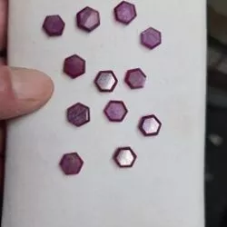 Your precious gems single 8-9mm Burmese ruby slice with faceted girdle