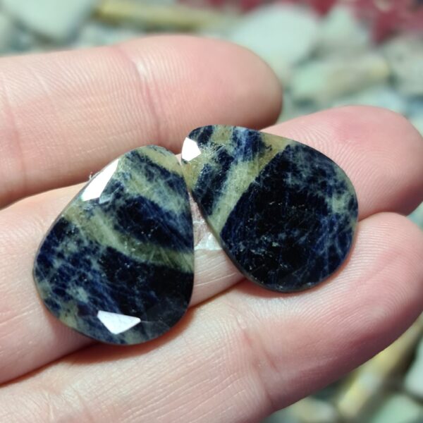 25x19mm Pair of Blue-zoned Rose-cut Sapphire Cabochons