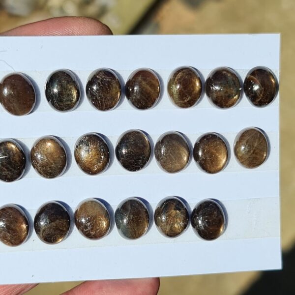 12x10mm oval Kenyan gold-sheen Zawadi sapphire cabochon
