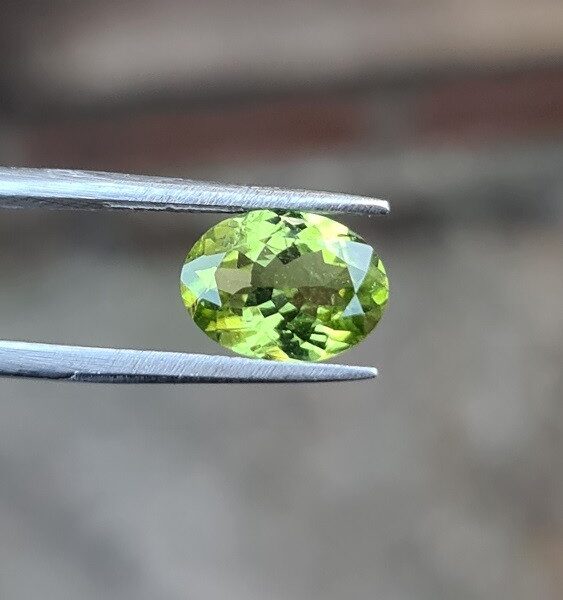 10.9x8.0mm oval-cut, Peridot Facet