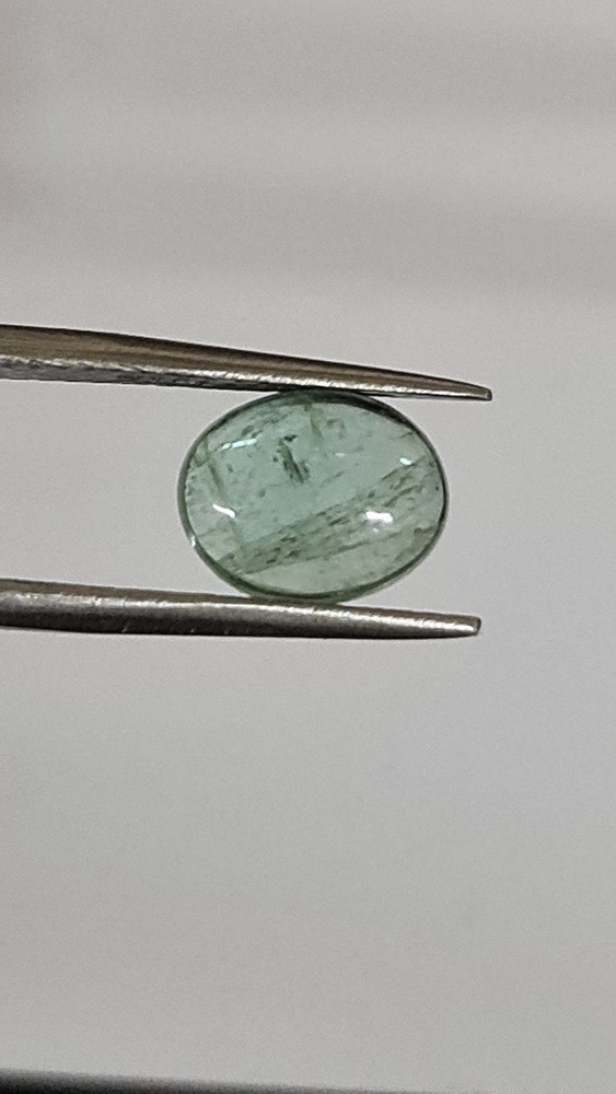 10.8x8.7mm Brazilian indicolite tourmaline cabochon