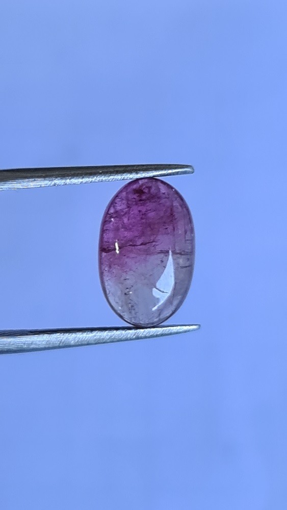 13x8.5mm Brazilian watermelon tourmaline cabochon