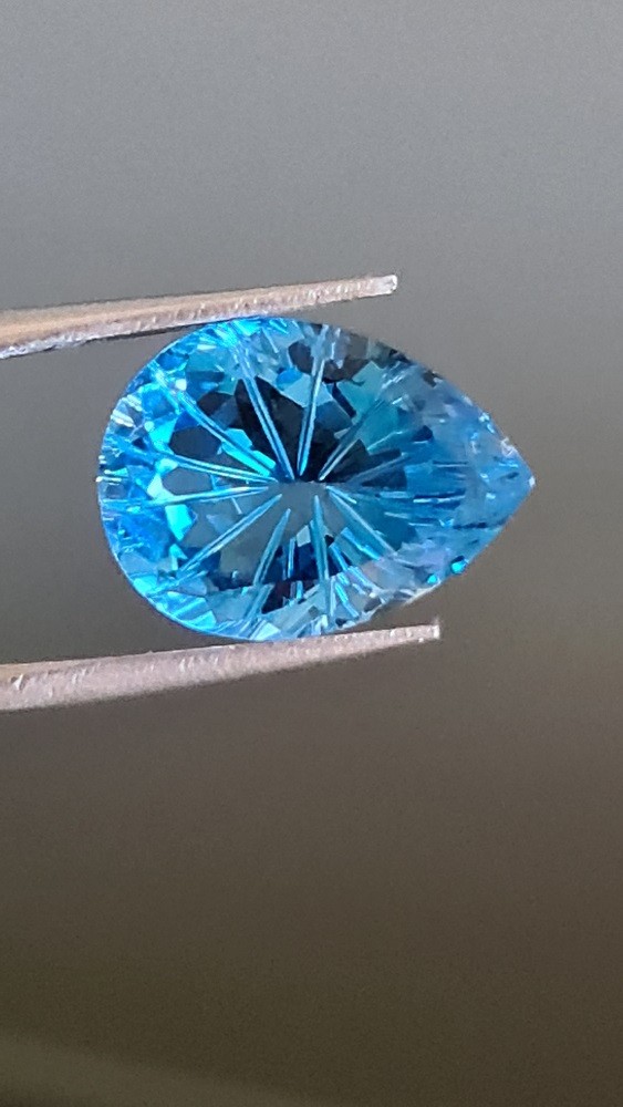 16x12mm Designer Blue Topaz Precision Cut Gemstone for Luxury Rings