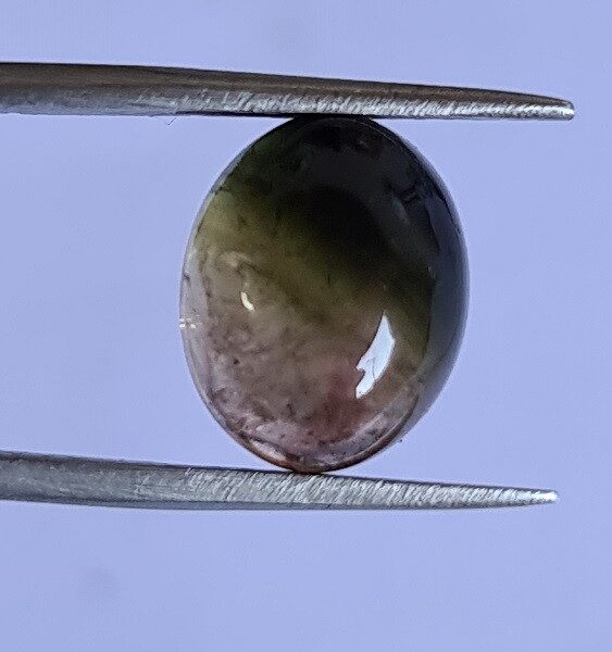 13.8x11.2mm Brazilian watermelon tourmaline cabochon