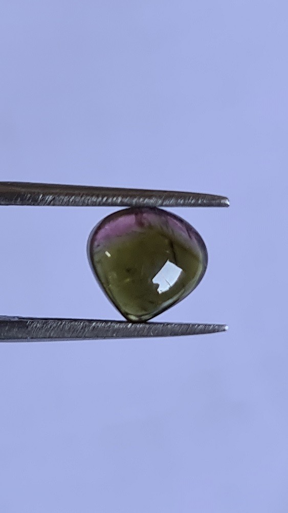 8.7x8.5mm Brazilian watermelon tourmaline cabochon