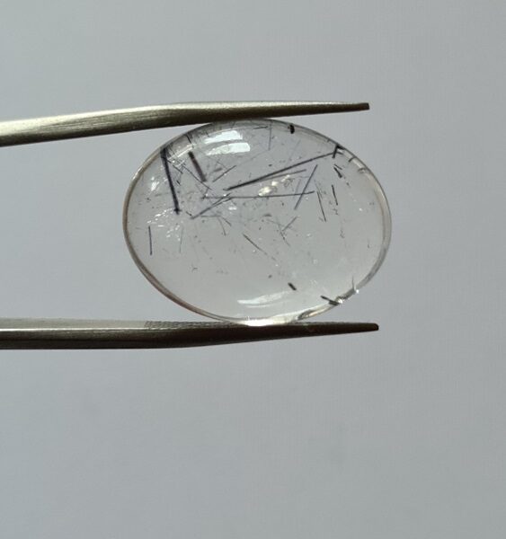 20x16mm Black rutile quartz cabochon