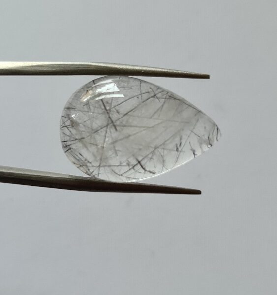 21x14mm Black rutile quartz cabochon