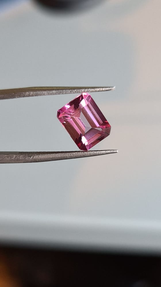 9x7mm octagon pink topaz facet