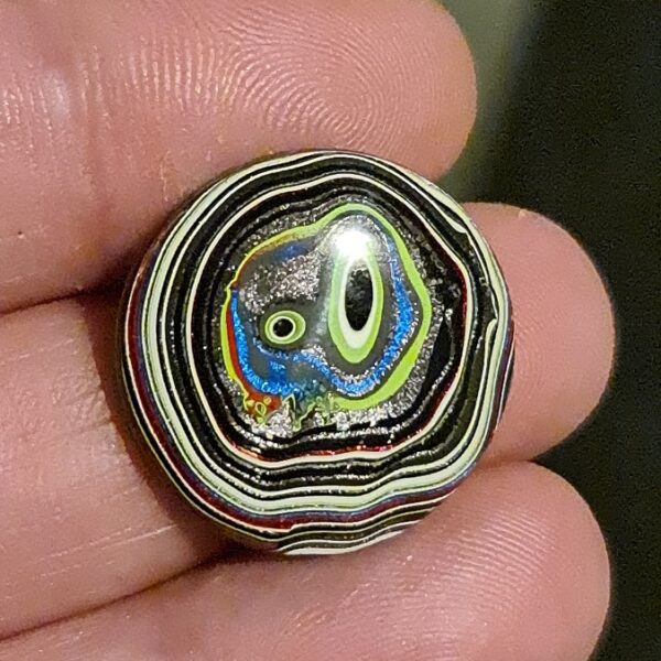 24mm round freeform Fordite cabochon