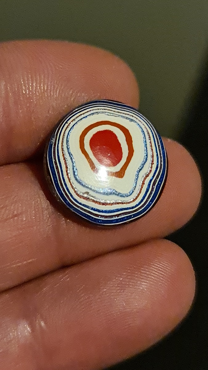 20mm round freeform Fordite cabochon