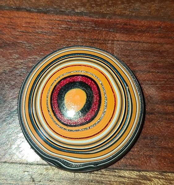 25mm round freeform Fordite cabochon
