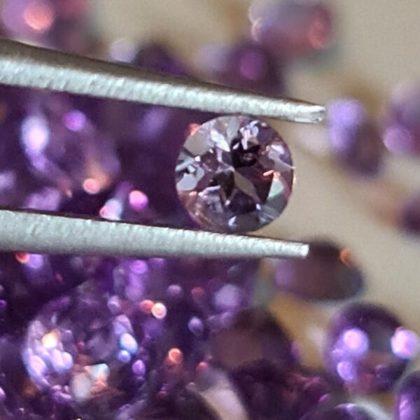 THREE x 4mm round-cut, Brazilian Amethyst Facet