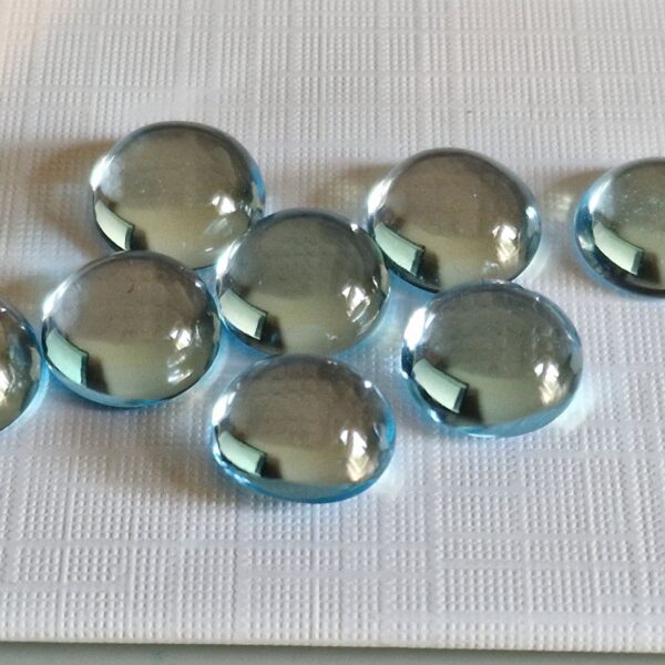 8mm round-cut, sky blue topaz cabochon