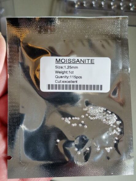 1ct parcel of 1.25mm GREY moissanite melee facets
