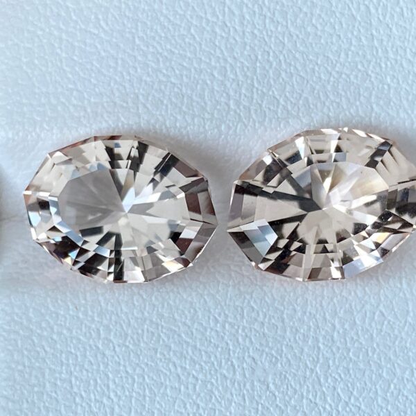 Brazilian Morganite Precision-Cut Faceted Pair for Luxury Earring Making