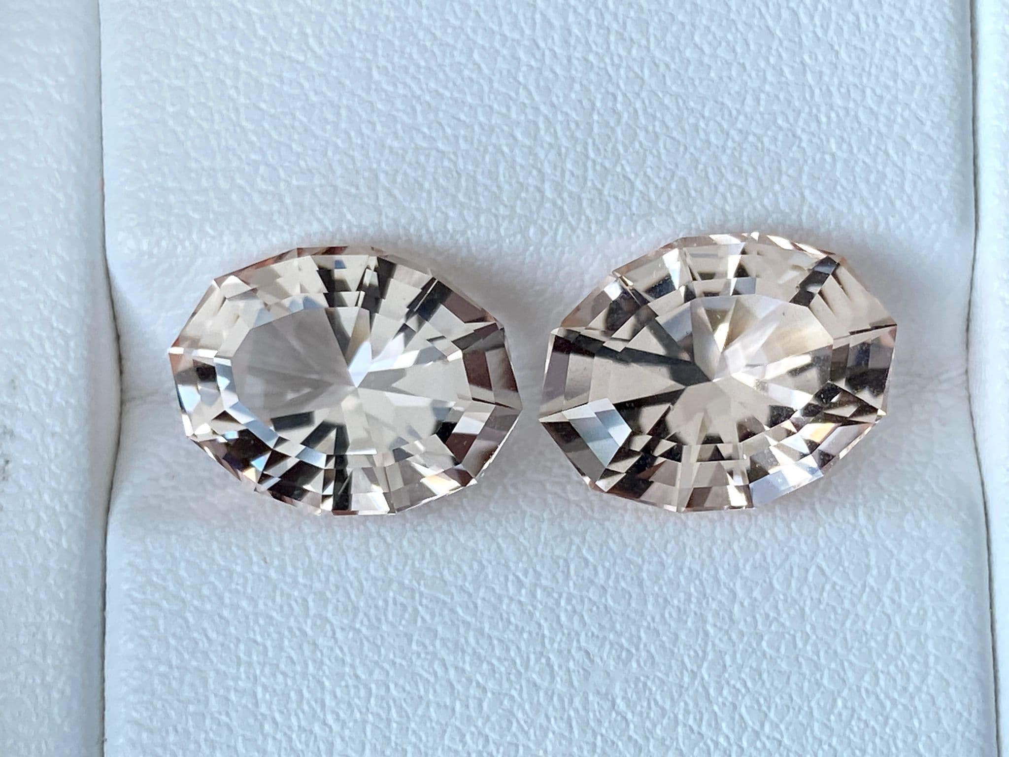 Brazilian Morganite Precision-Cut Faceted Pair for Luxury Earring Making