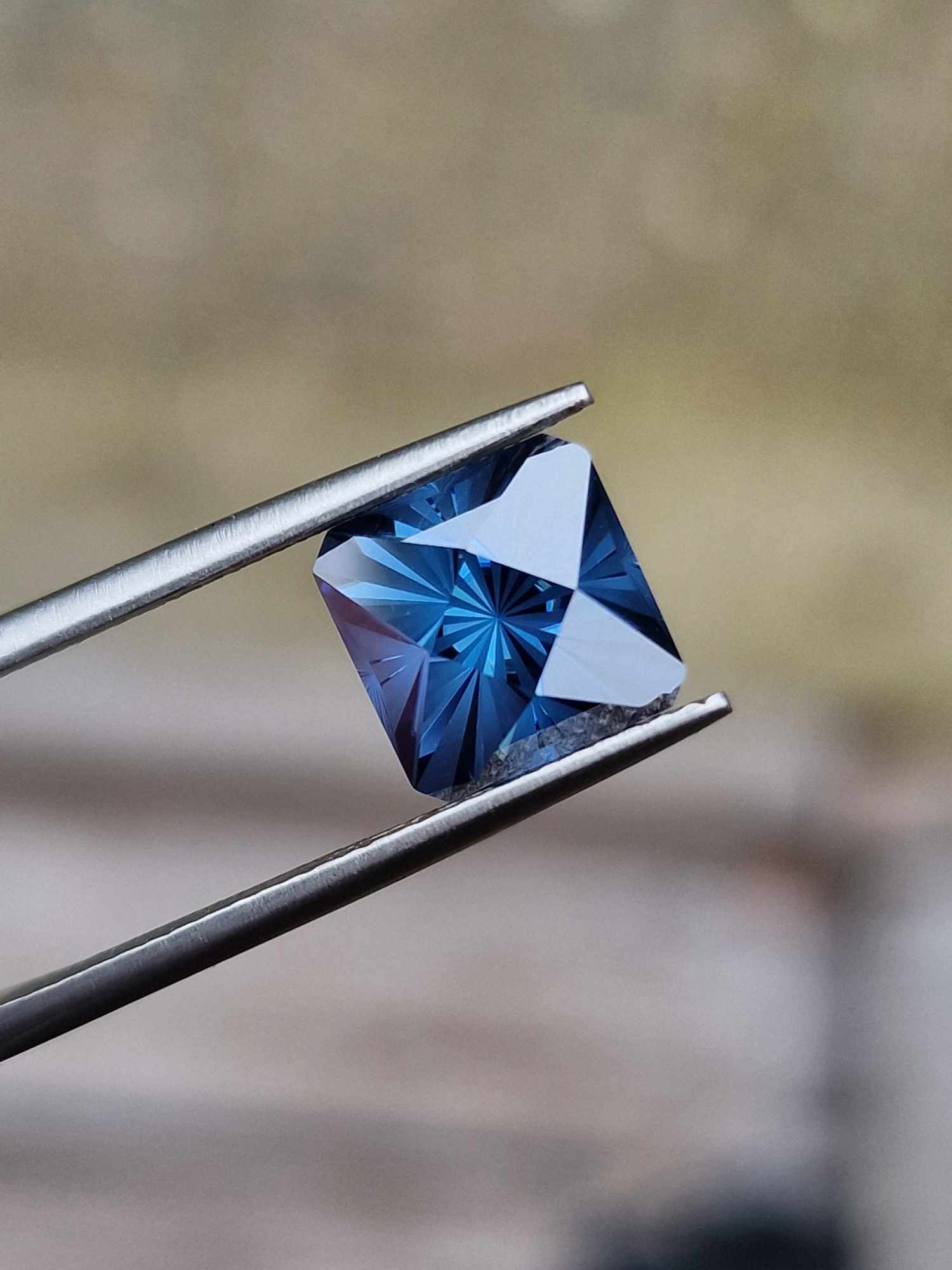 8x8mm ICE BLUE moissanite facet in Spellbound cut
