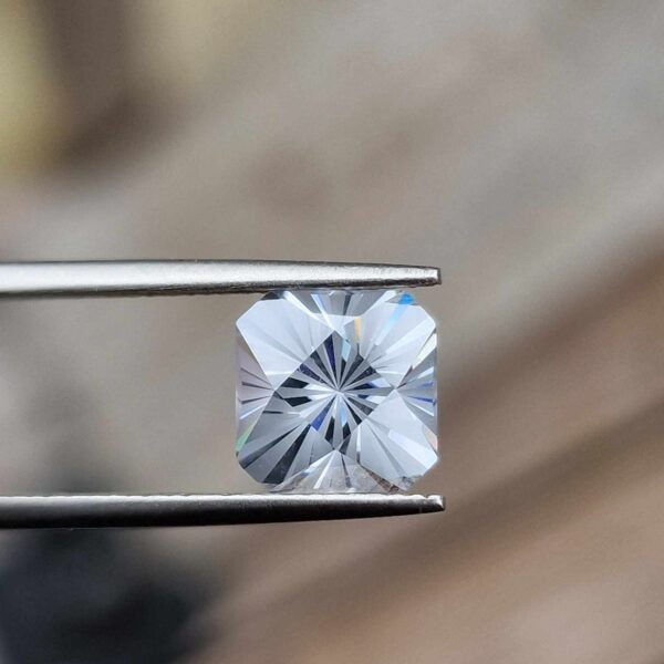 6mm GREY moissanite facet in Spellbound cut