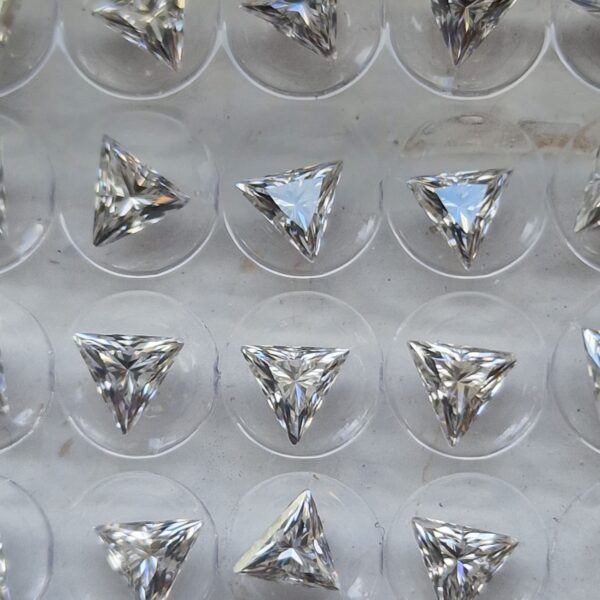 4mm triangular-cut bright white moissanite facet