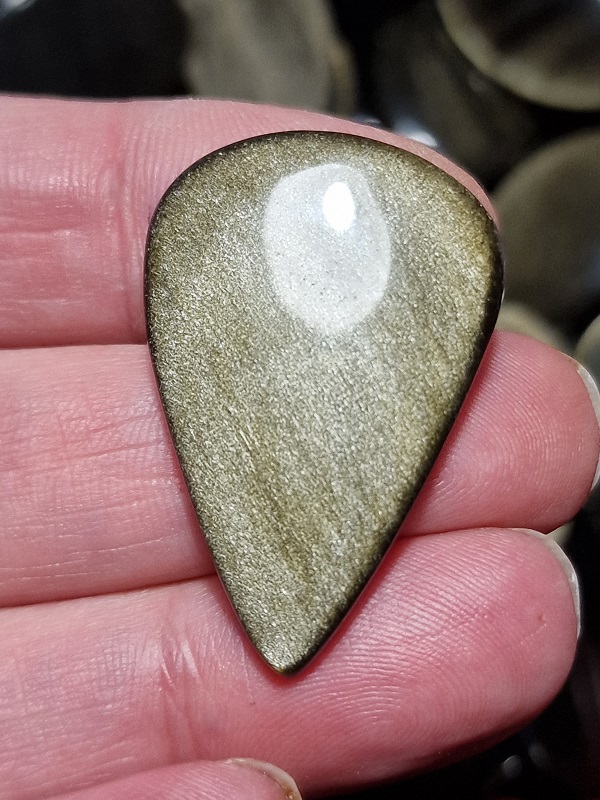 38x25mm gold sheen obsidian cabochon