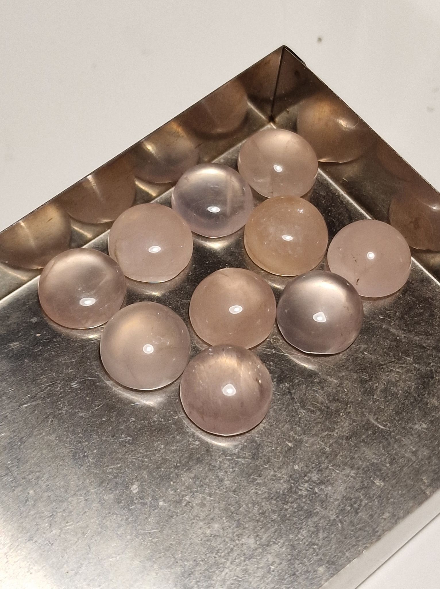 12mm round Rose quartz cabochon