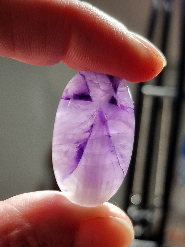 38x22mm trapiché amethyst cabochon