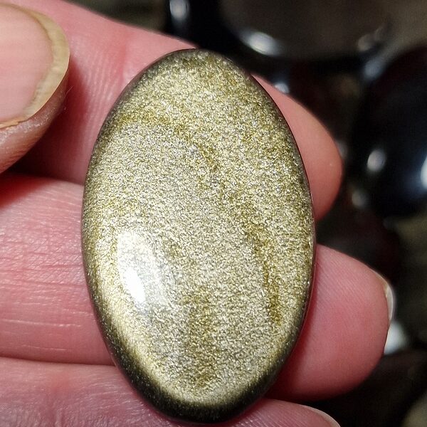 38x23mm gold sheen obsidian cabochon