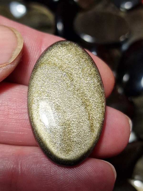 38x23mm gold sheen obsidian cabochon