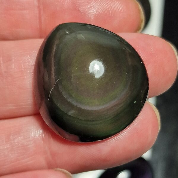 29x28mm rainbow obsidian cabochon