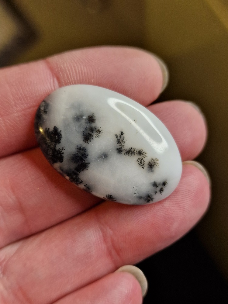 35x23mm Dendritic chalcedony cabochon
