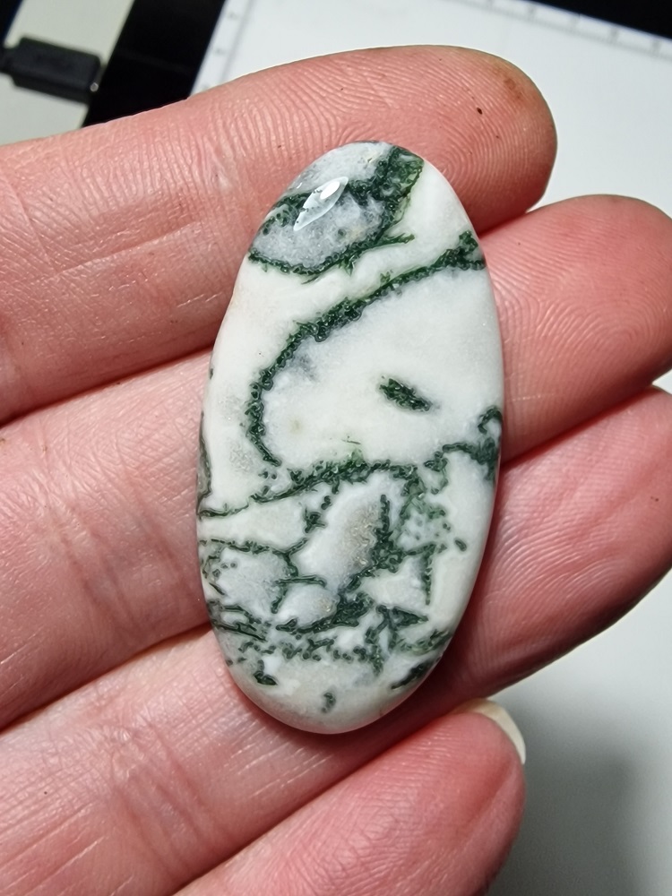 43x22mm green tree agate cabochon